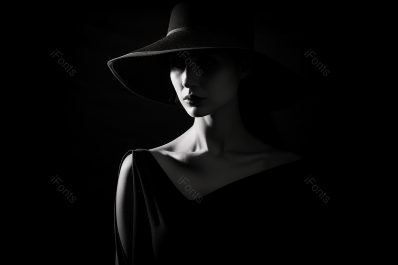 外国优雅女性黑白剪影,高清,摄影图,摄影图片,图片大全,摄影图免费下载